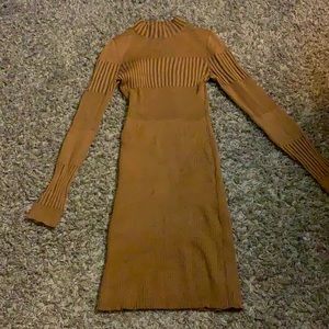 Brown Turtle Neck Dress